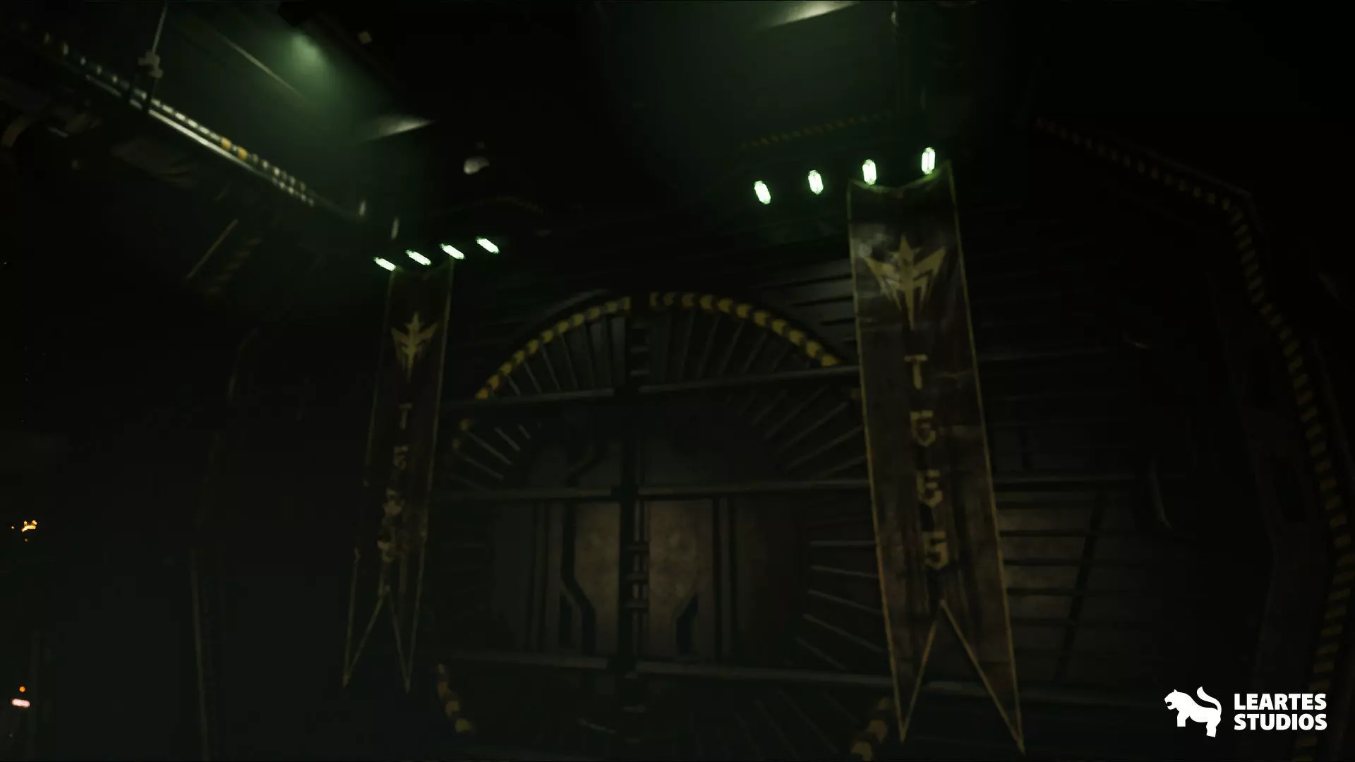 Sci-Fi Spaceship Hangar Environment Low-poly 3D model_15