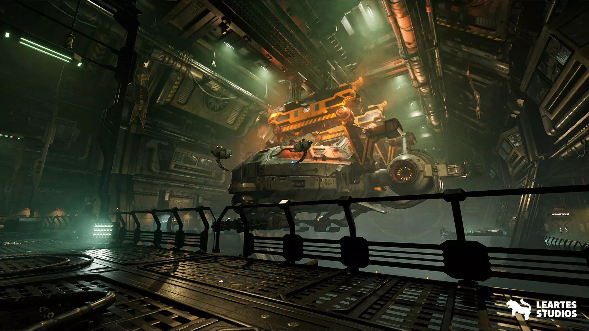 Sci-Fi Spaceship Hangar Environment Low-poly 3D model_23