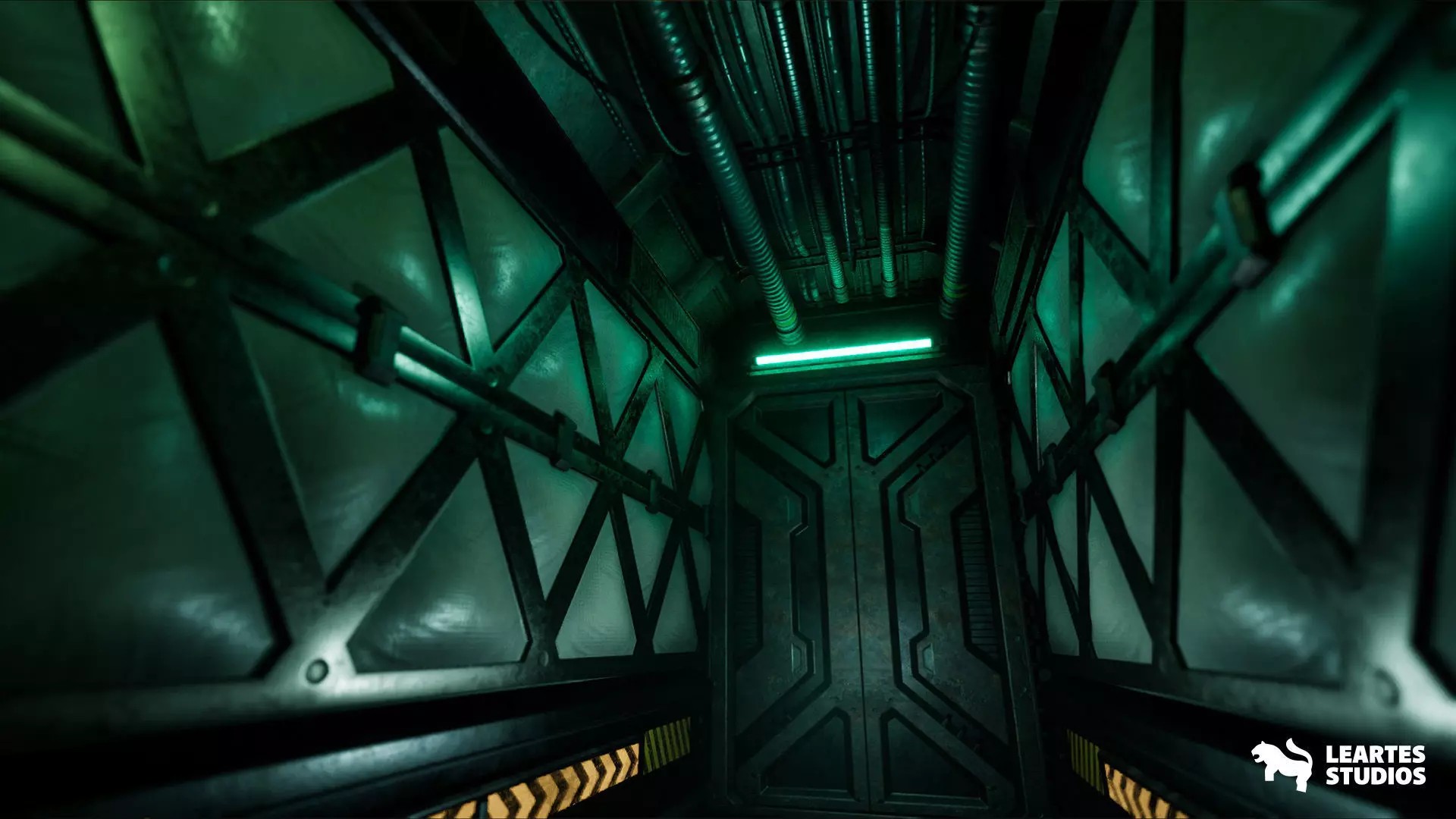 Sci-Fi Spaceship Hangar Environment Low-poly 3D model_8