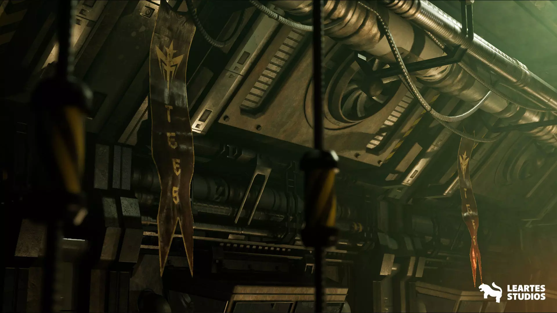 Sci-Fi Spaceship Hangar Environment Low-poly 3D model_20