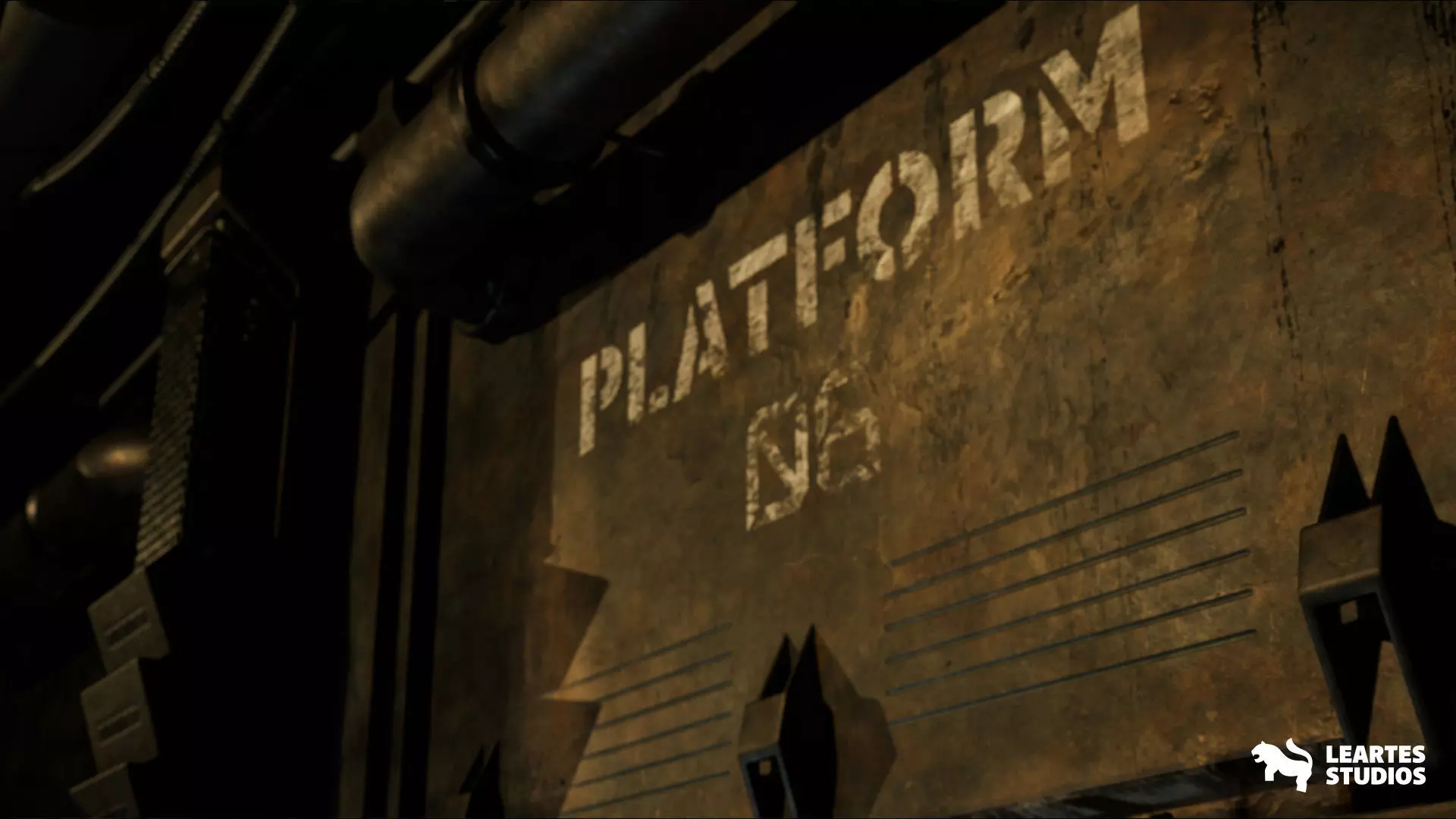 Sci-Fi Spaceship Hangar Environment Low-poly 3D model_26