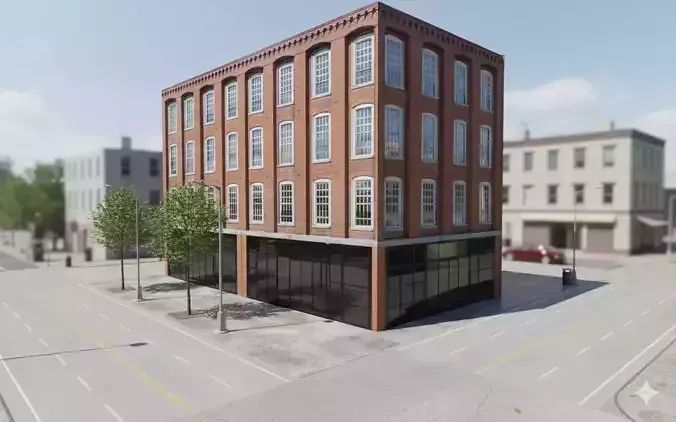 New York architectural-street Low-poly 3D model Low-poly 3D model