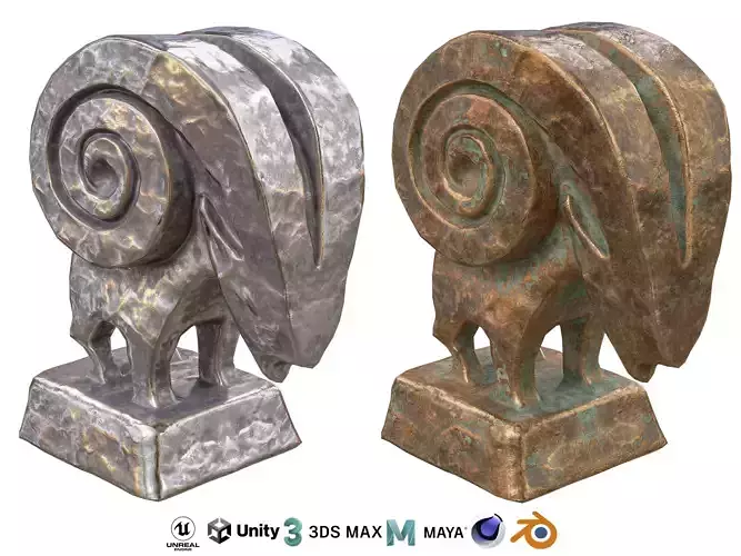Ram abstract metal statues