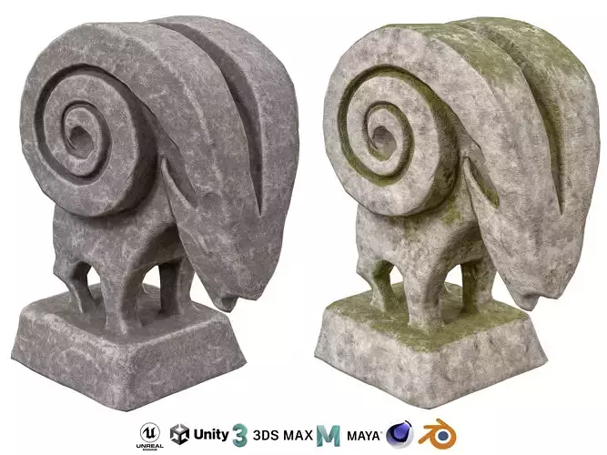 Ram abstract stone statues