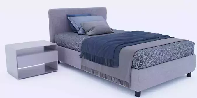 Bed with a nightstand bedroom 