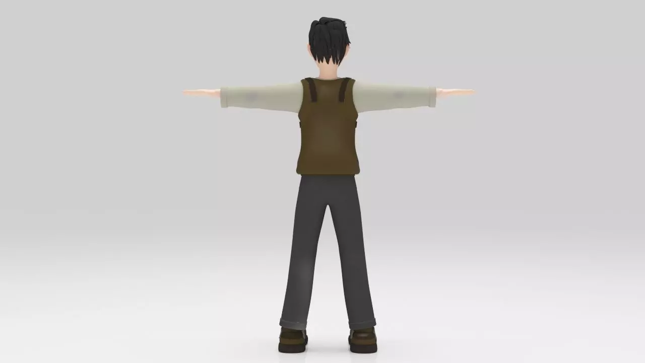 Character Dizol Rigged  Low-poly 3D model_3