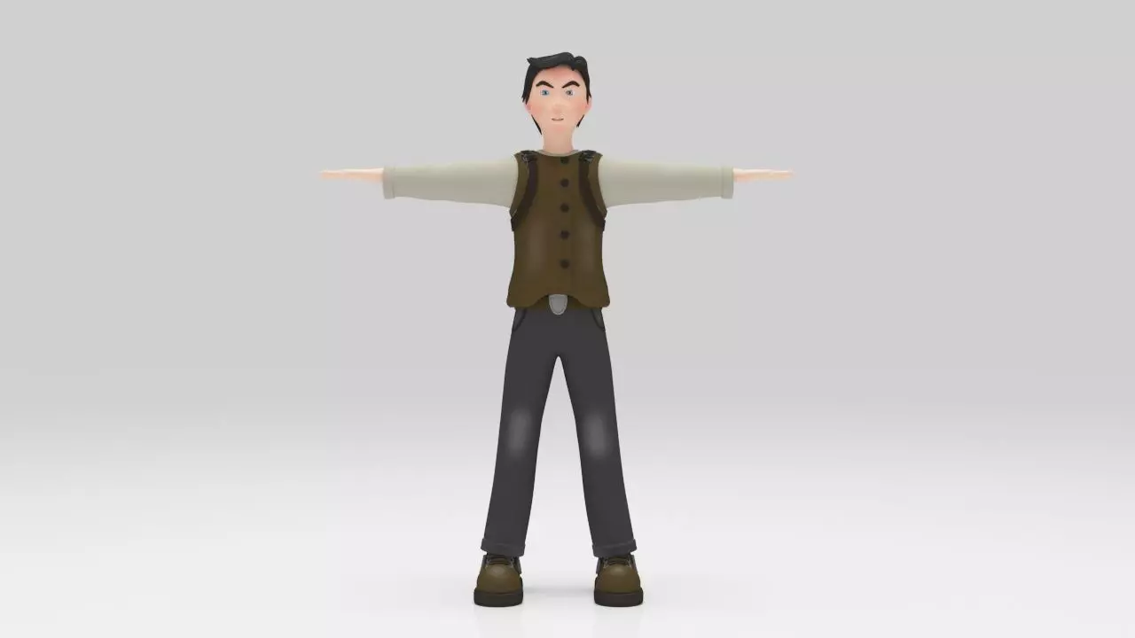 Character Dizol Rigged  Low-poly 3D model_1