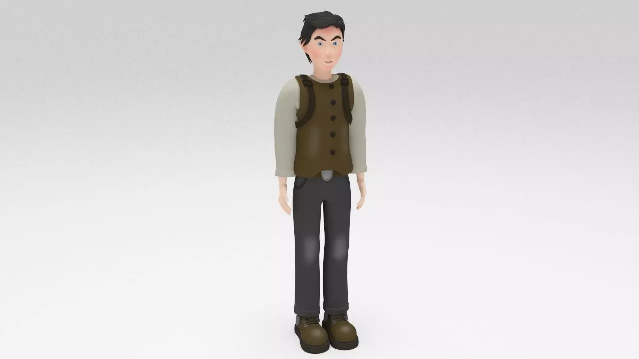 Character Dizol Rigged  Low-poly 3D model_0