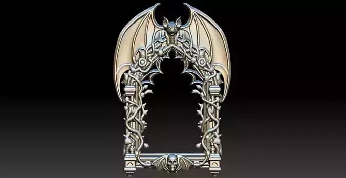 Gothic frame with bat