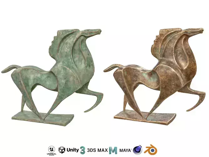 Horse abstract bronze statues