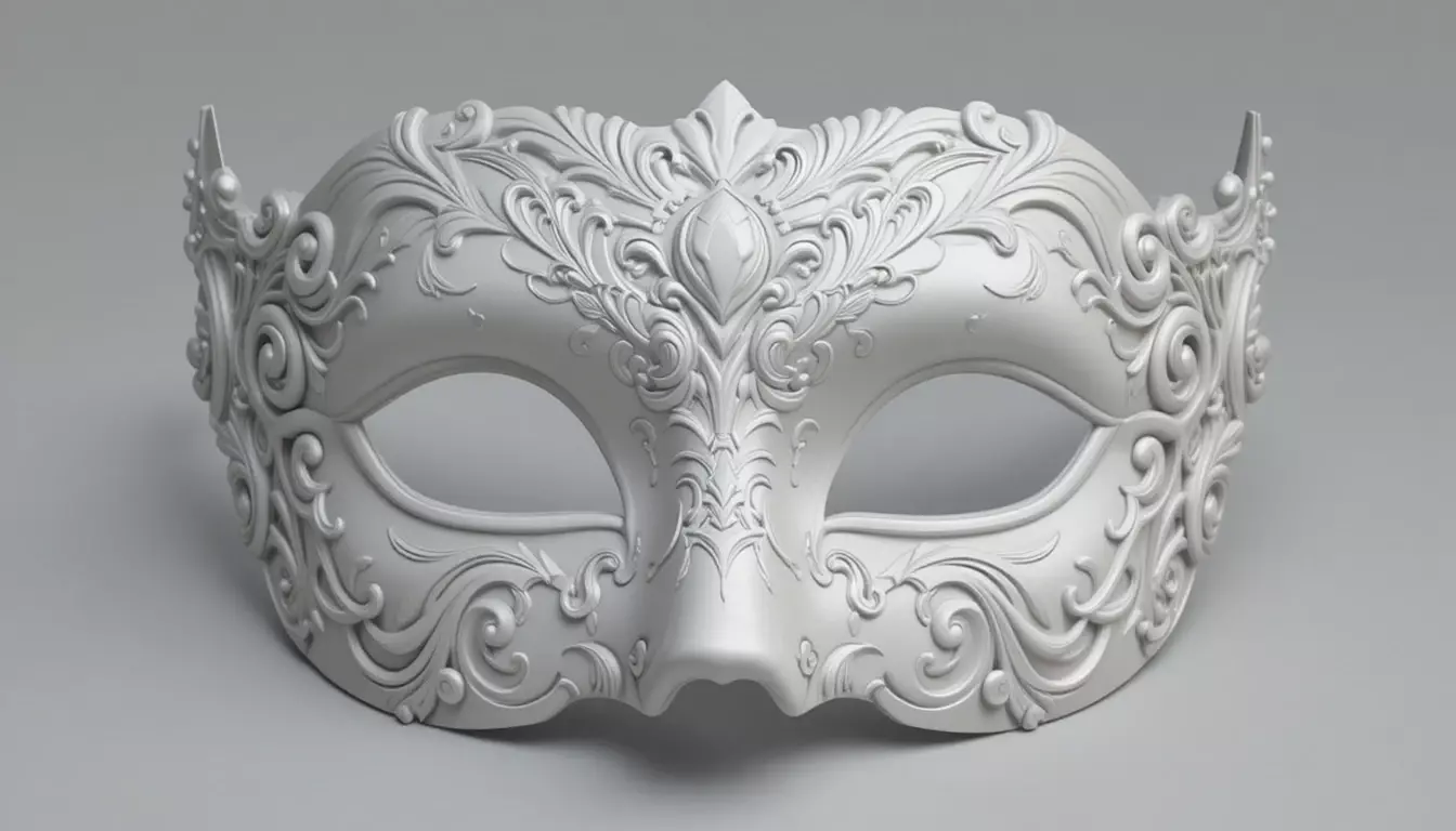 Venetian Mask Elegant 3D Printable Party Mask Festival Accessory 3D model_2