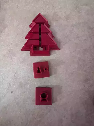 Xmas tree bookshelf imprint cutter with shelf item cutters 3D print model