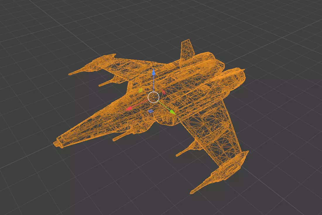 Future Hawk 3D Ship  Low poly Spaceship 3D Model Low-poly 3D model_4