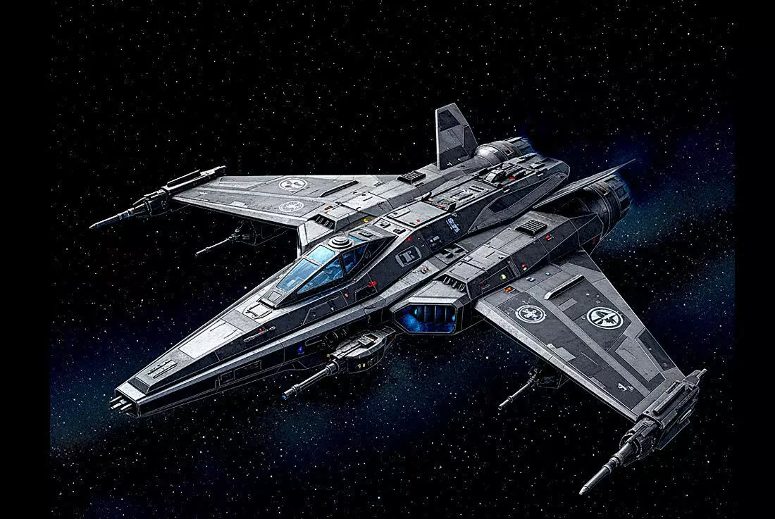 Future Hawk 3D Ship  Low poly Spaceship 3D Model Low-poly 3D model_0