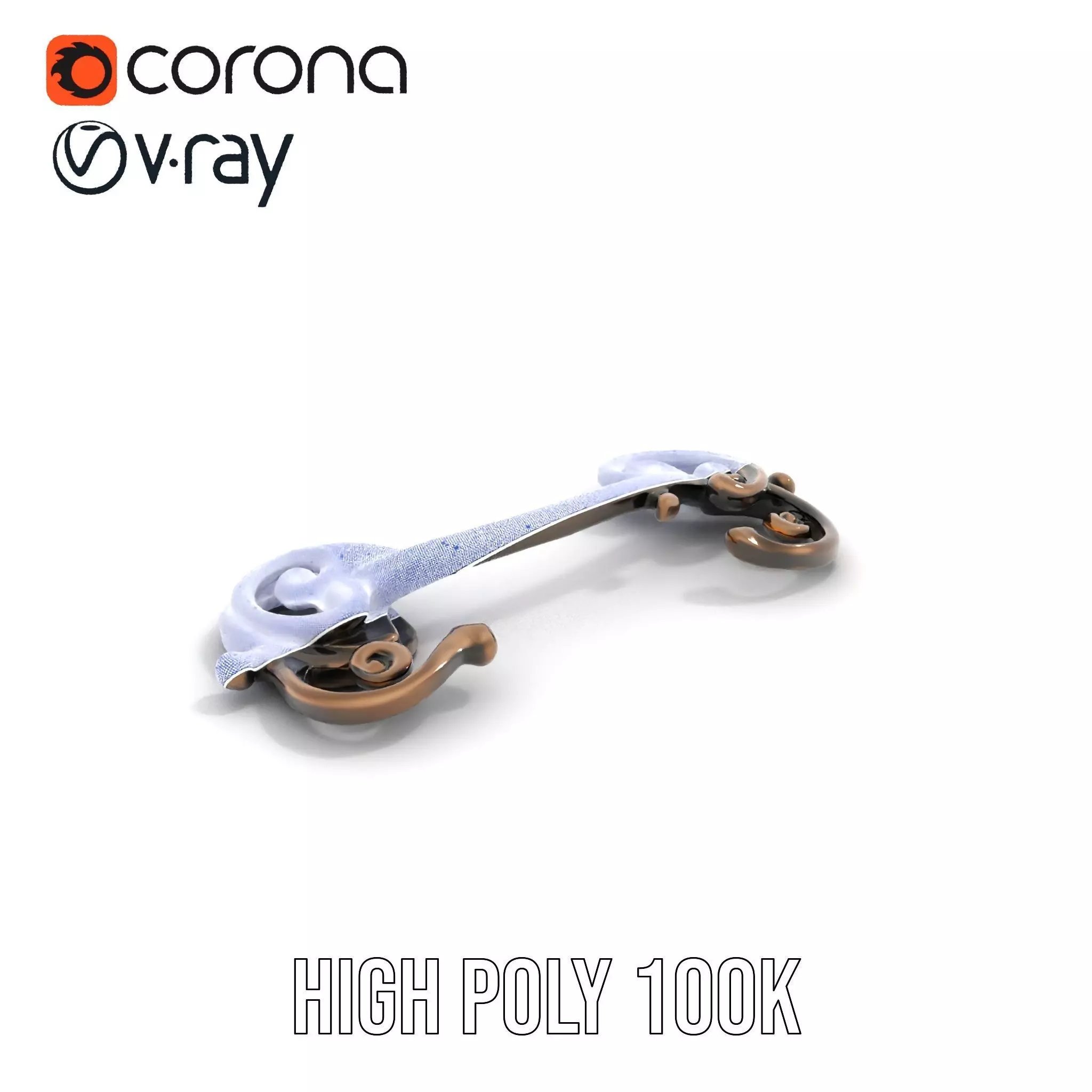 Ornate Bronze Handle model pack Low-poly 3D model_33