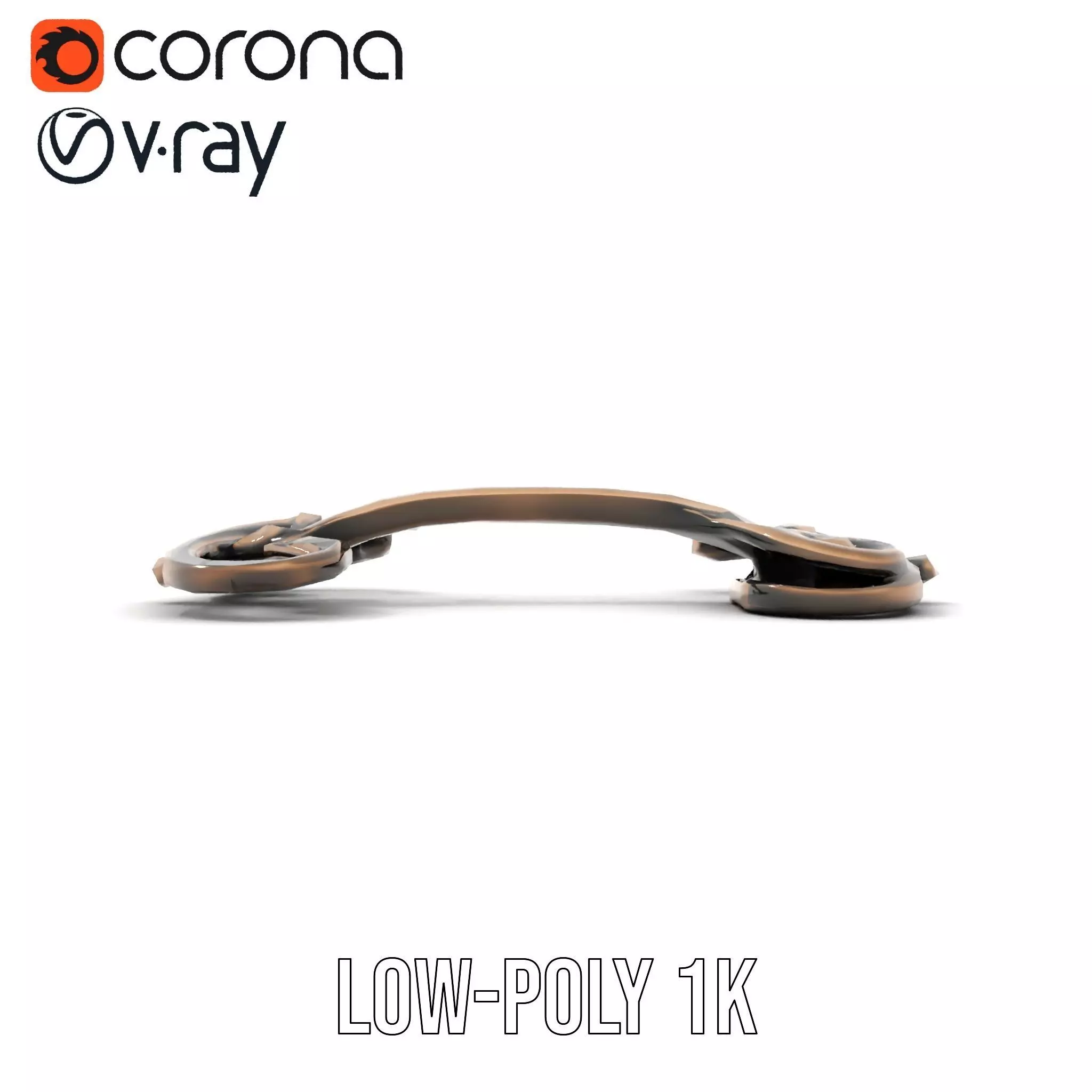 Ornate Bronze Handle model pack Low-poly 3D model_8