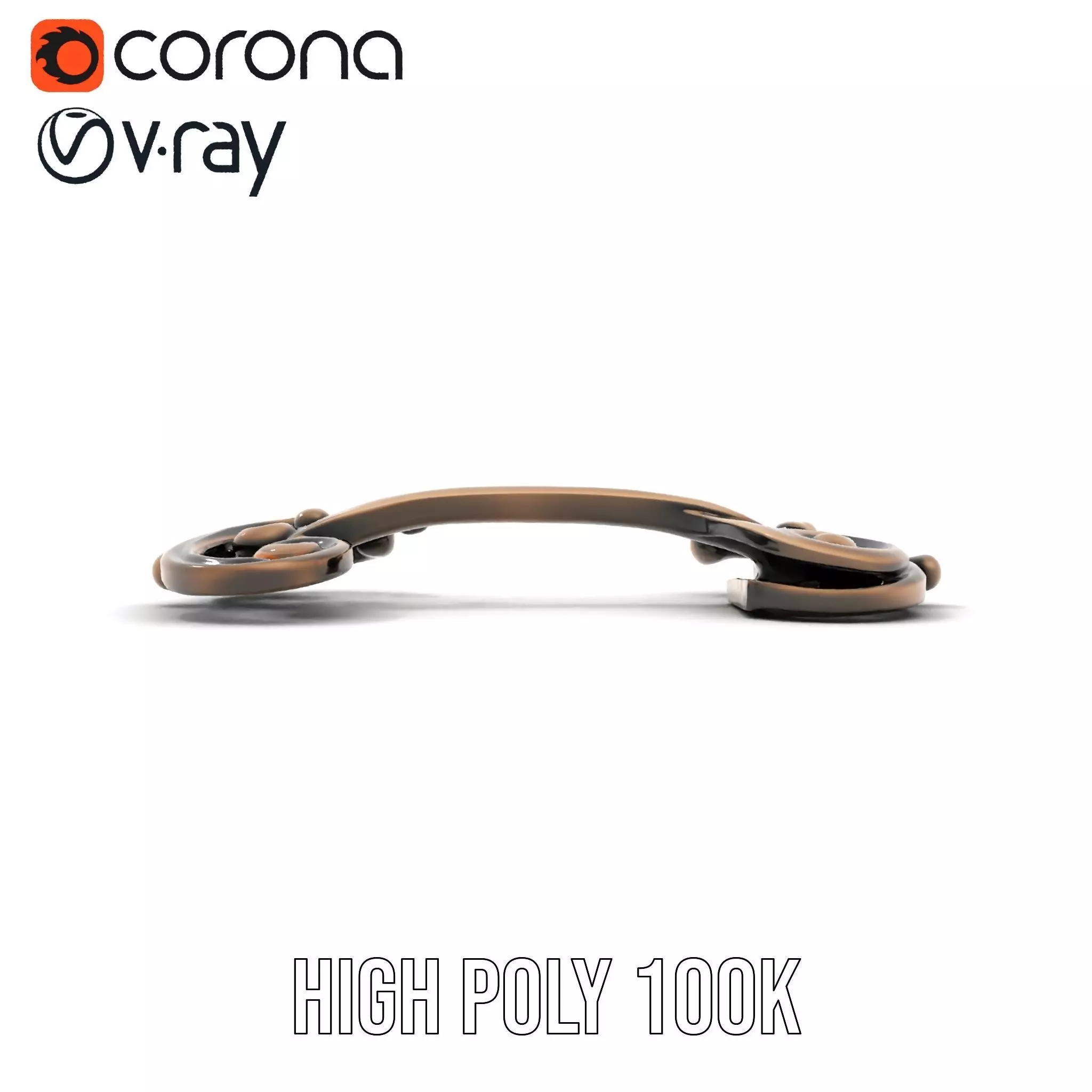 Ornate Bronze Handle model pack Low-poly 3D model_27