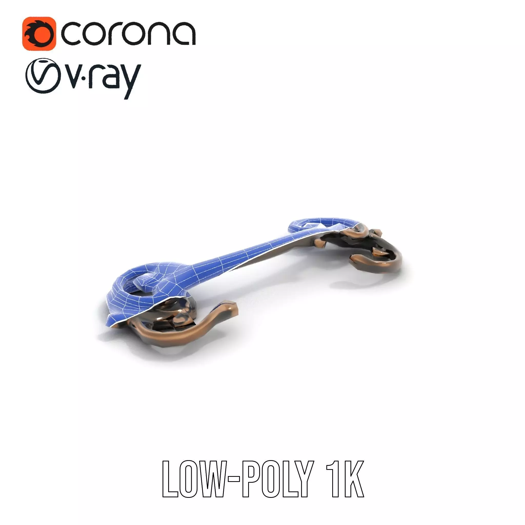 Ornate Bronze Handle model pack Low-poly 3D model_21