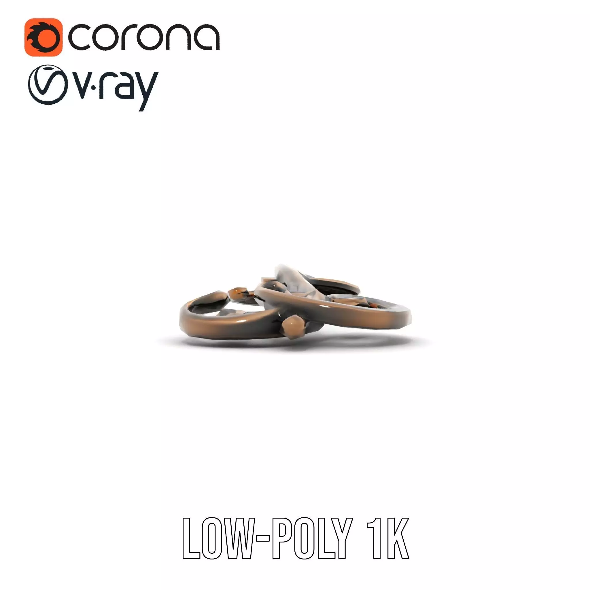 Ornate Bronze Handle model pack Low-poly 3D model_10