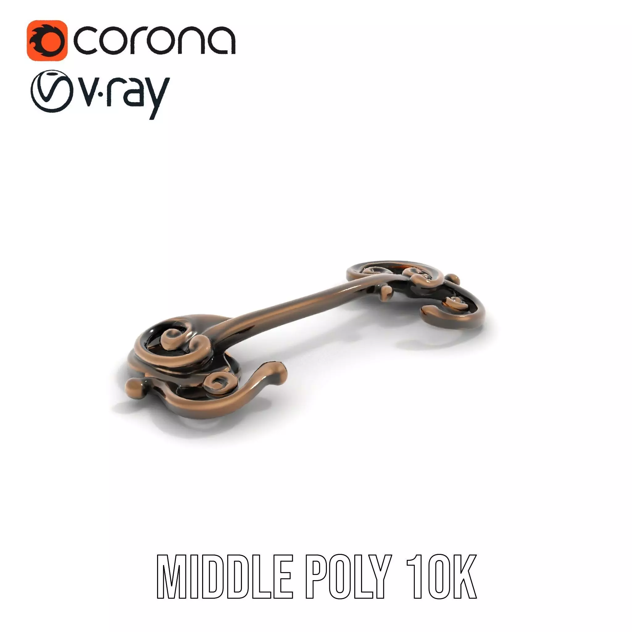 Ornate Bronze Handle model pack Low-poly 3D model_20
