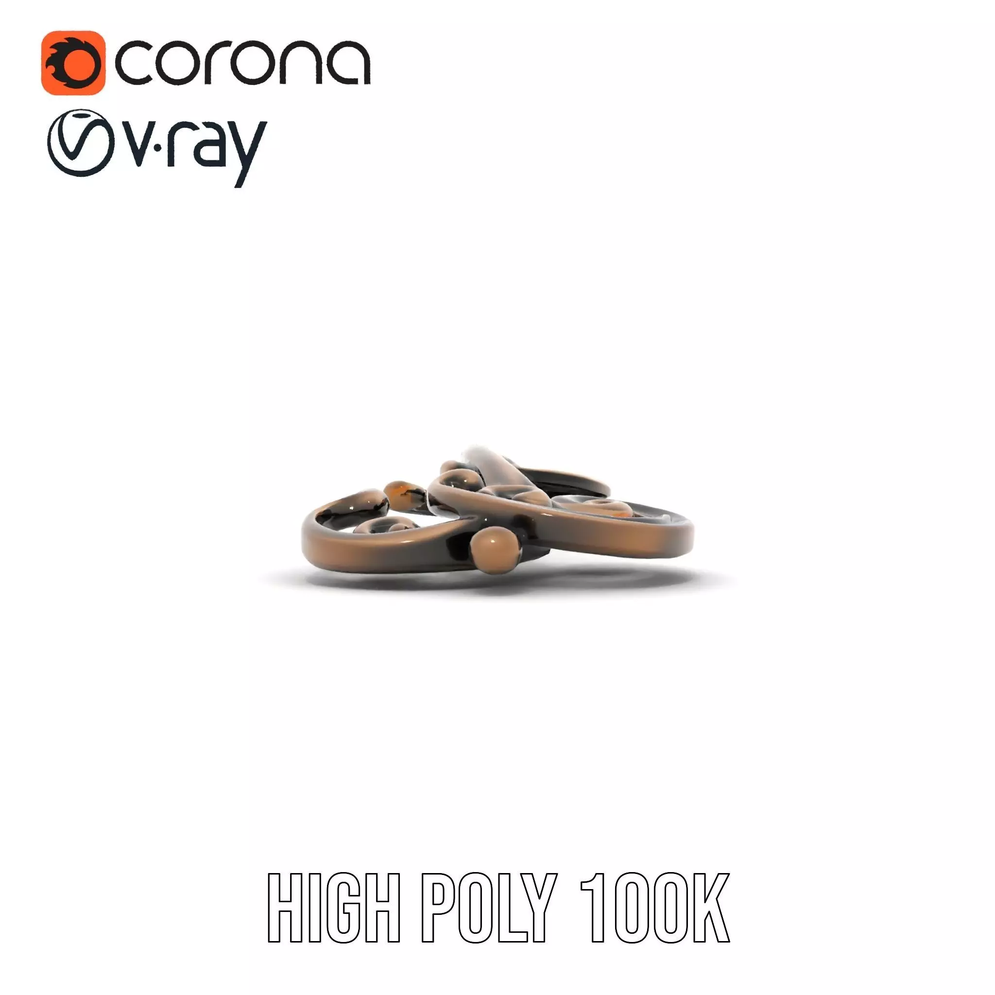 Ornate Bronze Handle model pack Low-poly 3D model_16