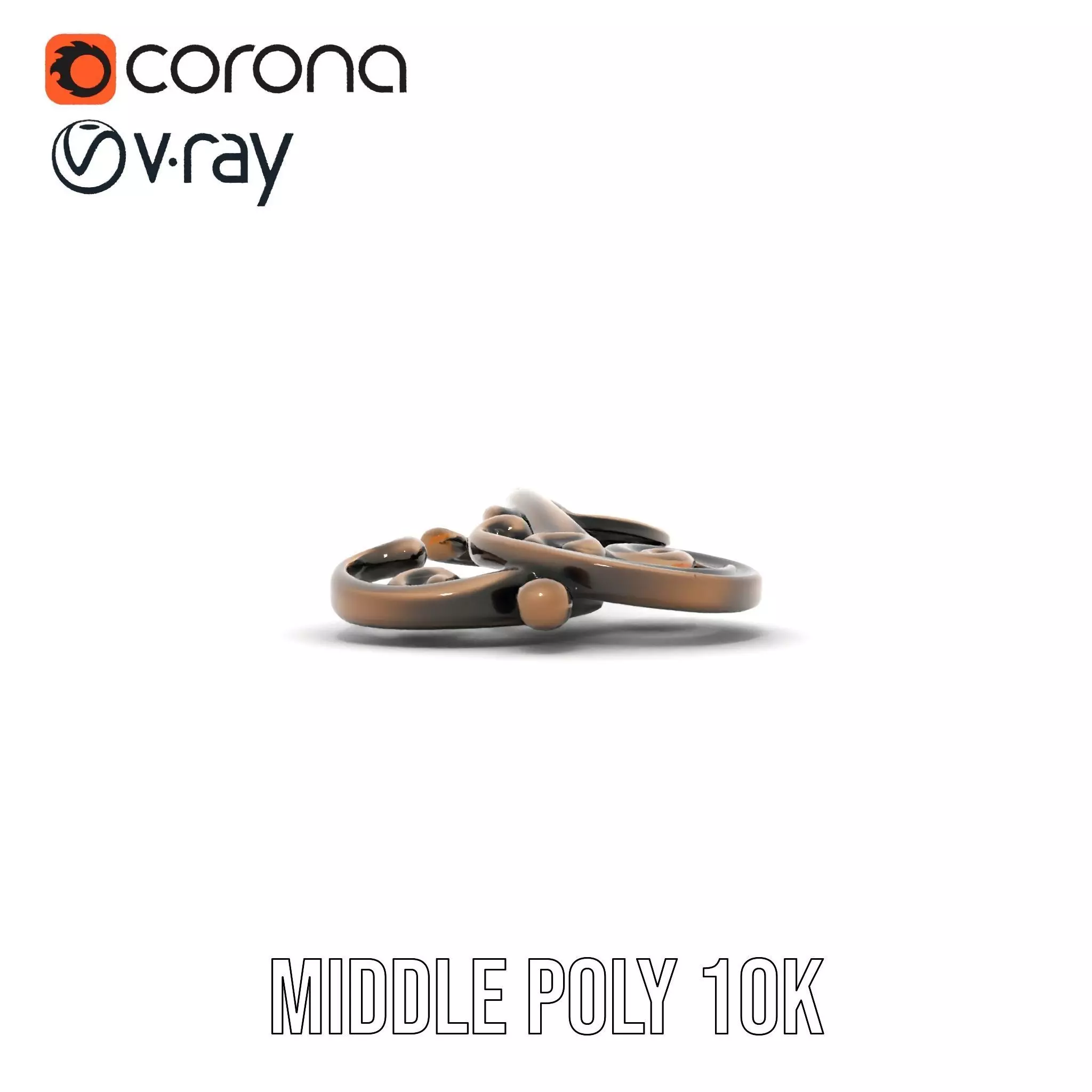 Ornate Bronze Handle model pack Low-poly 3D model_14