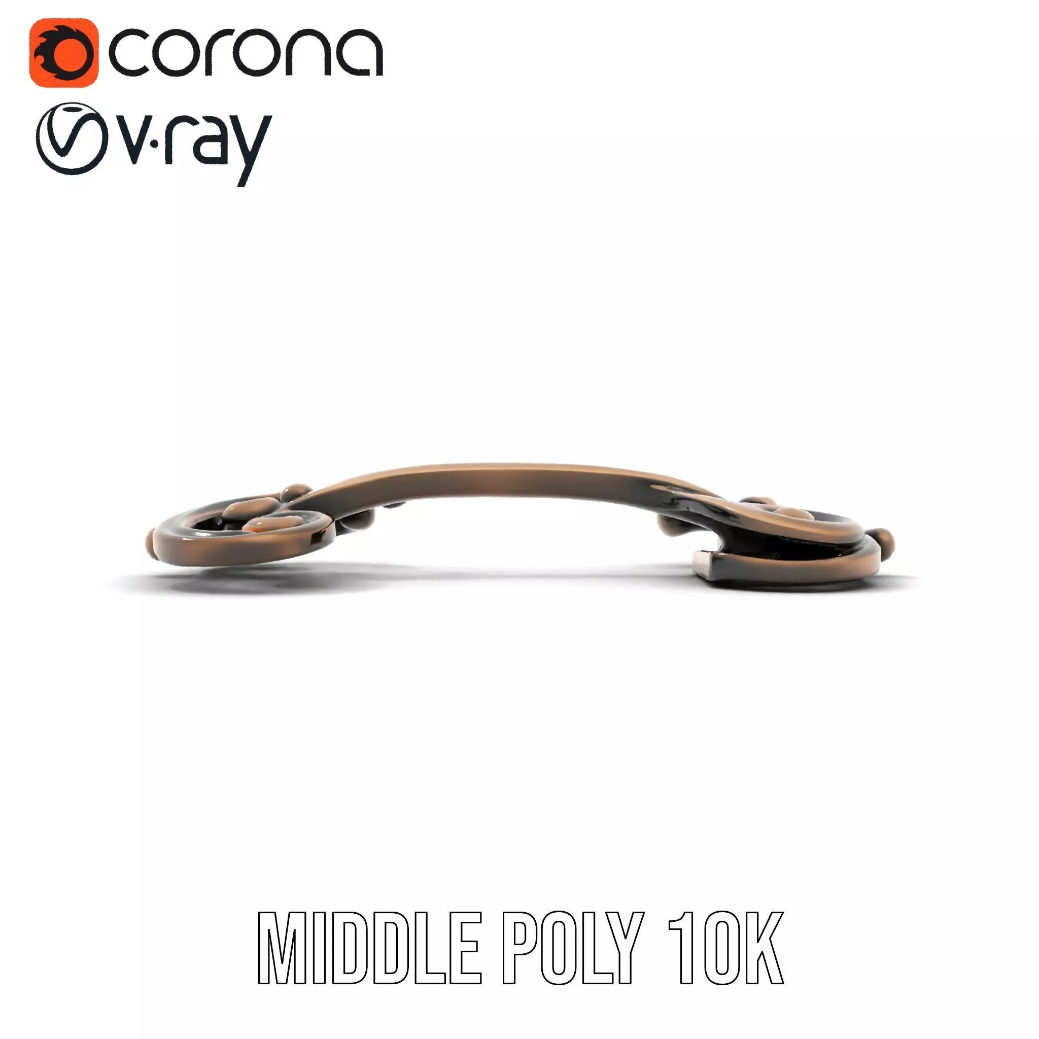 Ornate Bronze Handle model pack Low-poly 3D model_7