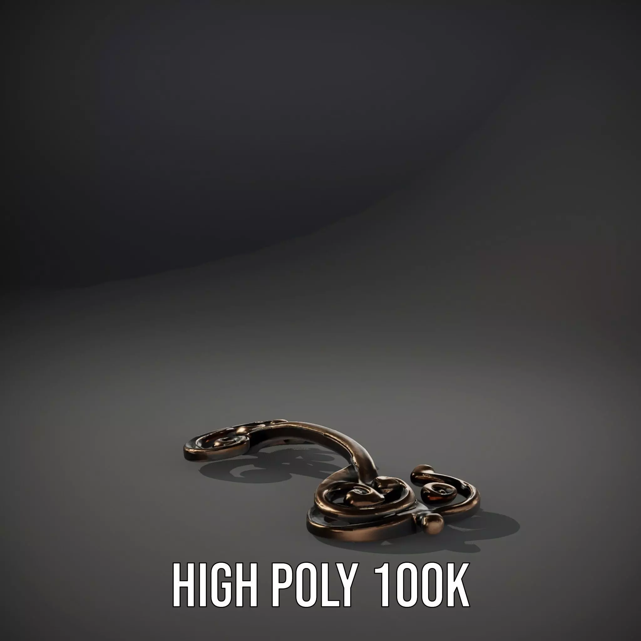 Ornate Bronze Handle model pack Low-poly 3D model_9