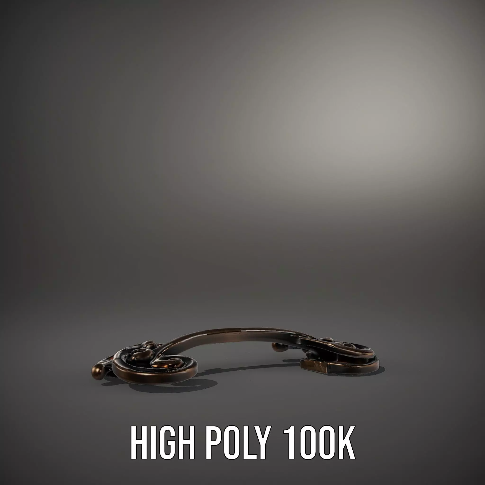 Ornate Bronze Handle model pack Low-poly 3D model_11