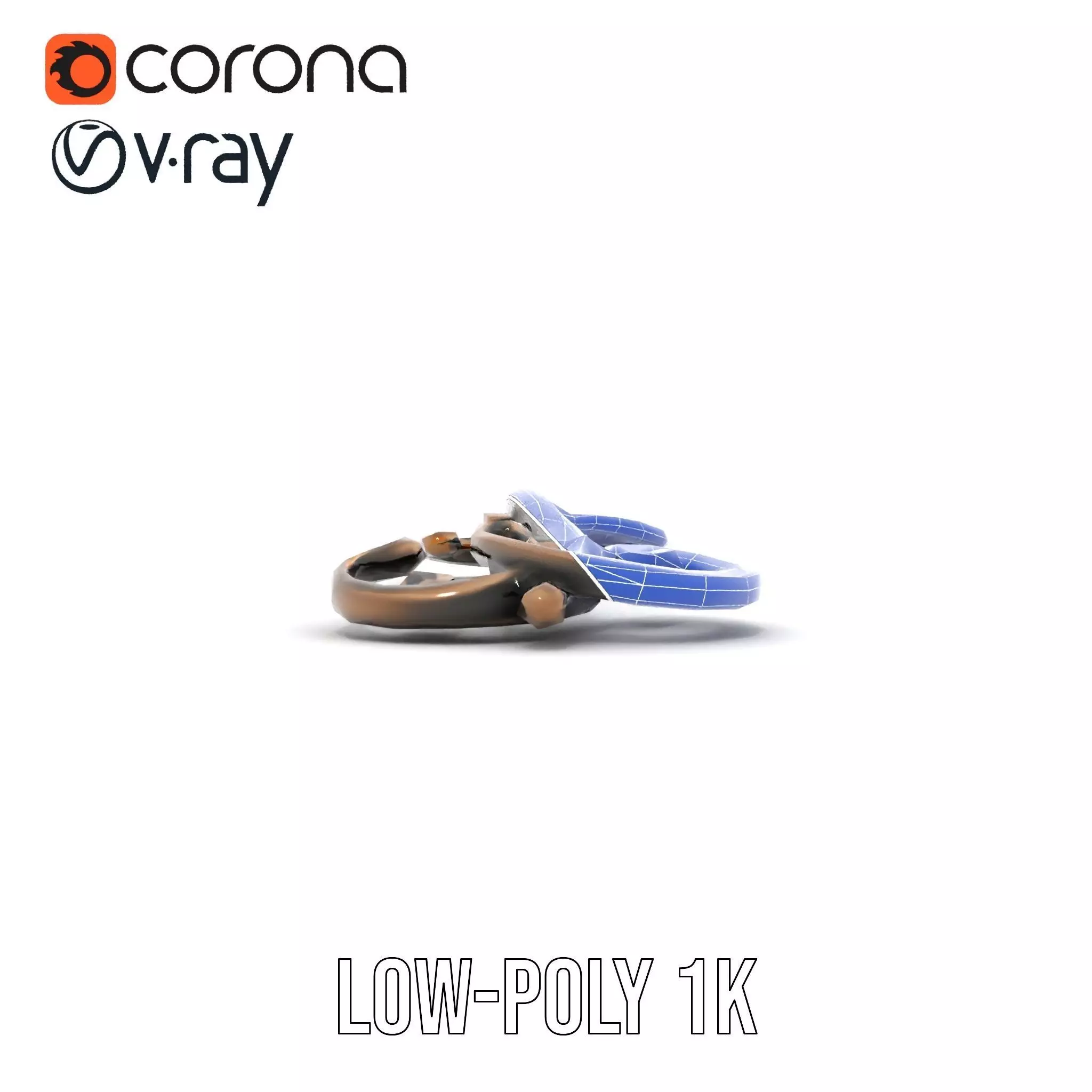 Ornate Bronze Handle model pack Low-poly 3D model_26