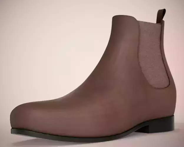  Chelsea Suede Boot Low-poly 3D model
