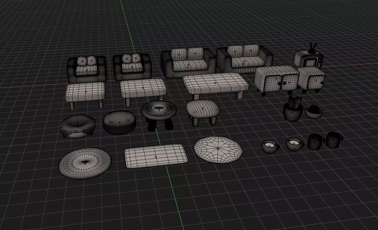 Fantasy Furniture pack 3D model_2