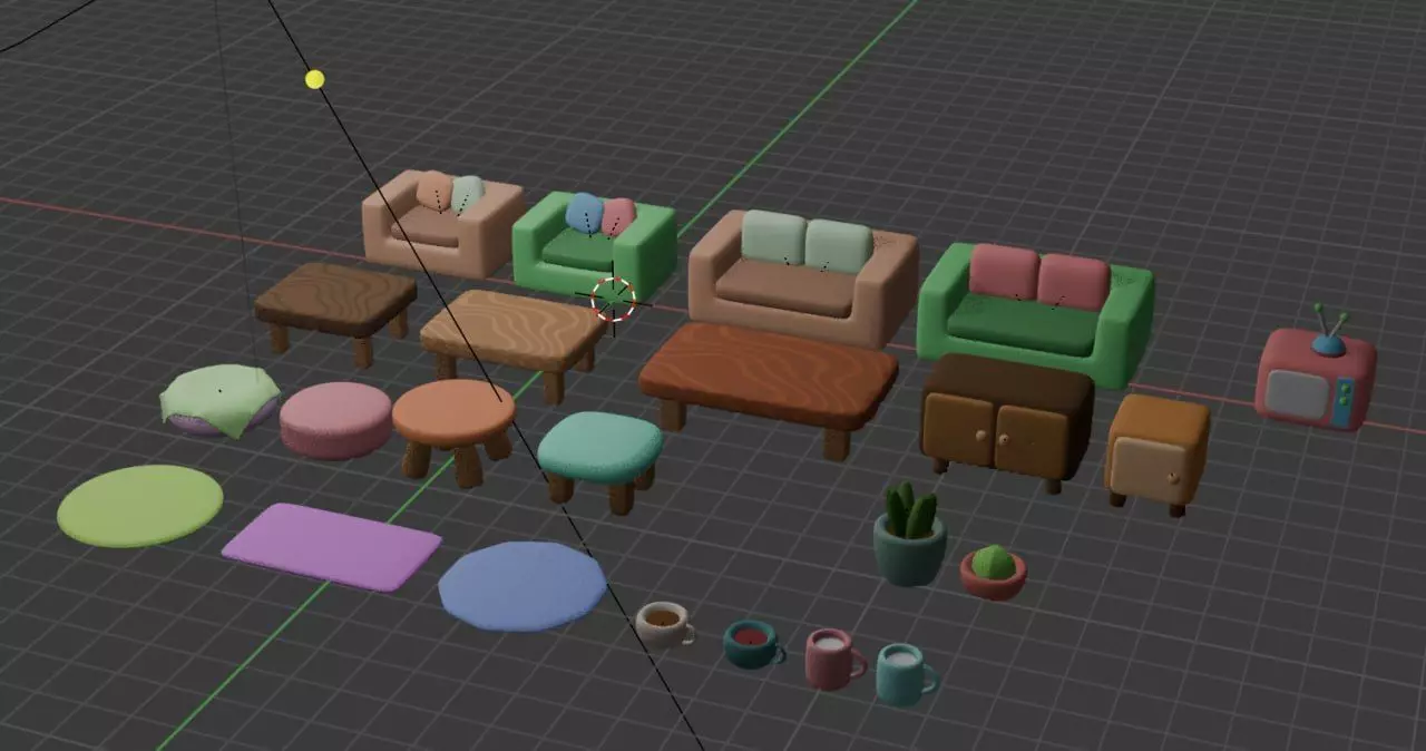 Fantasy Furniture pack 3D model_9