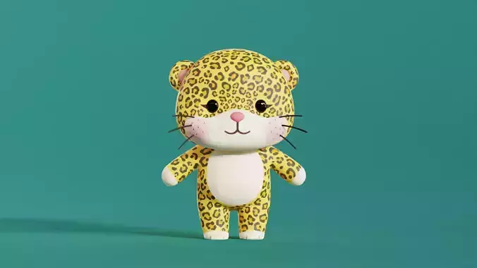 Leopard Cartoon Character Chibi Kawaii 