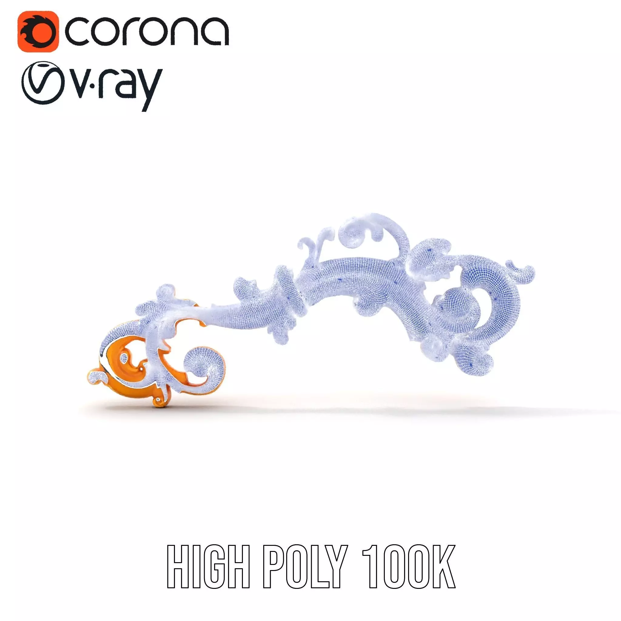 Elegant Gold Ornament model pack Low-poly 3D model_34