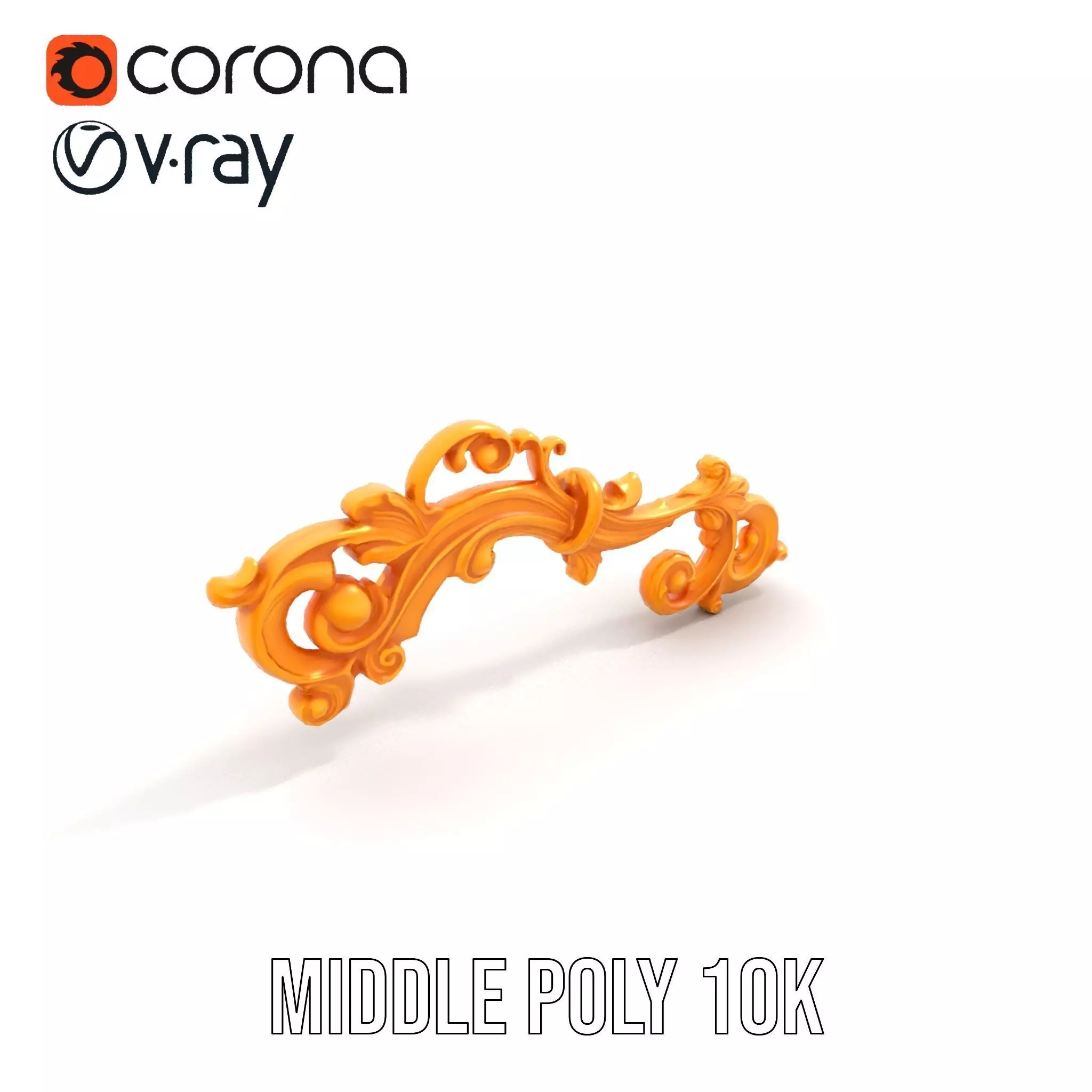 Elegant Gold Ornament model pack Low-poly 3D model_7