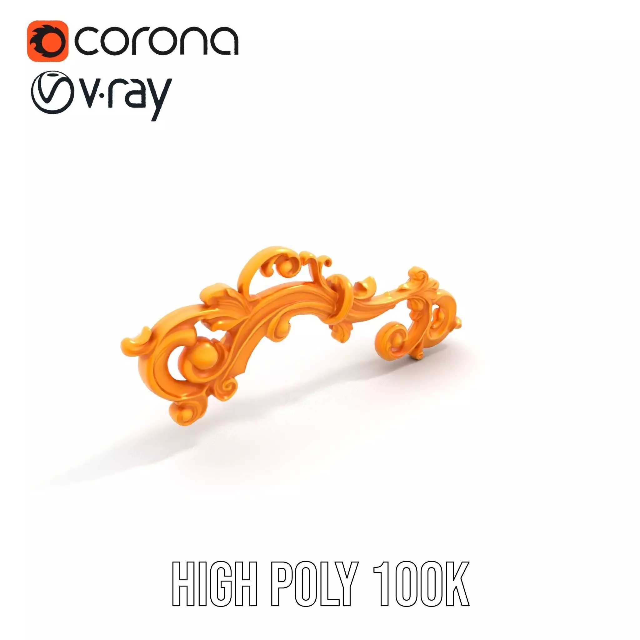 Elegant Gold Ornament model pack Low-poly 3D model_21