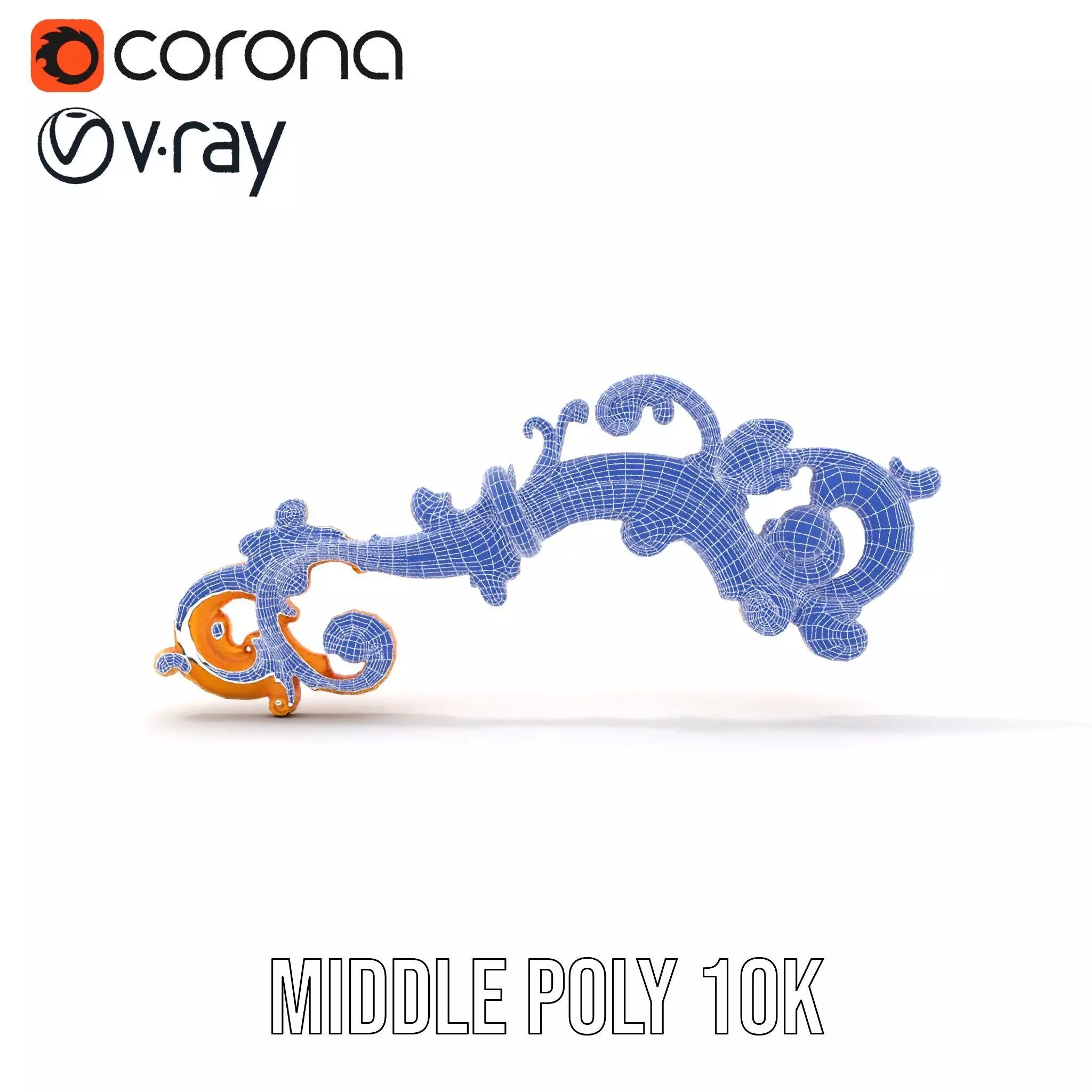 Elegant Gold Ornament model pack Low-poly 3D model_27