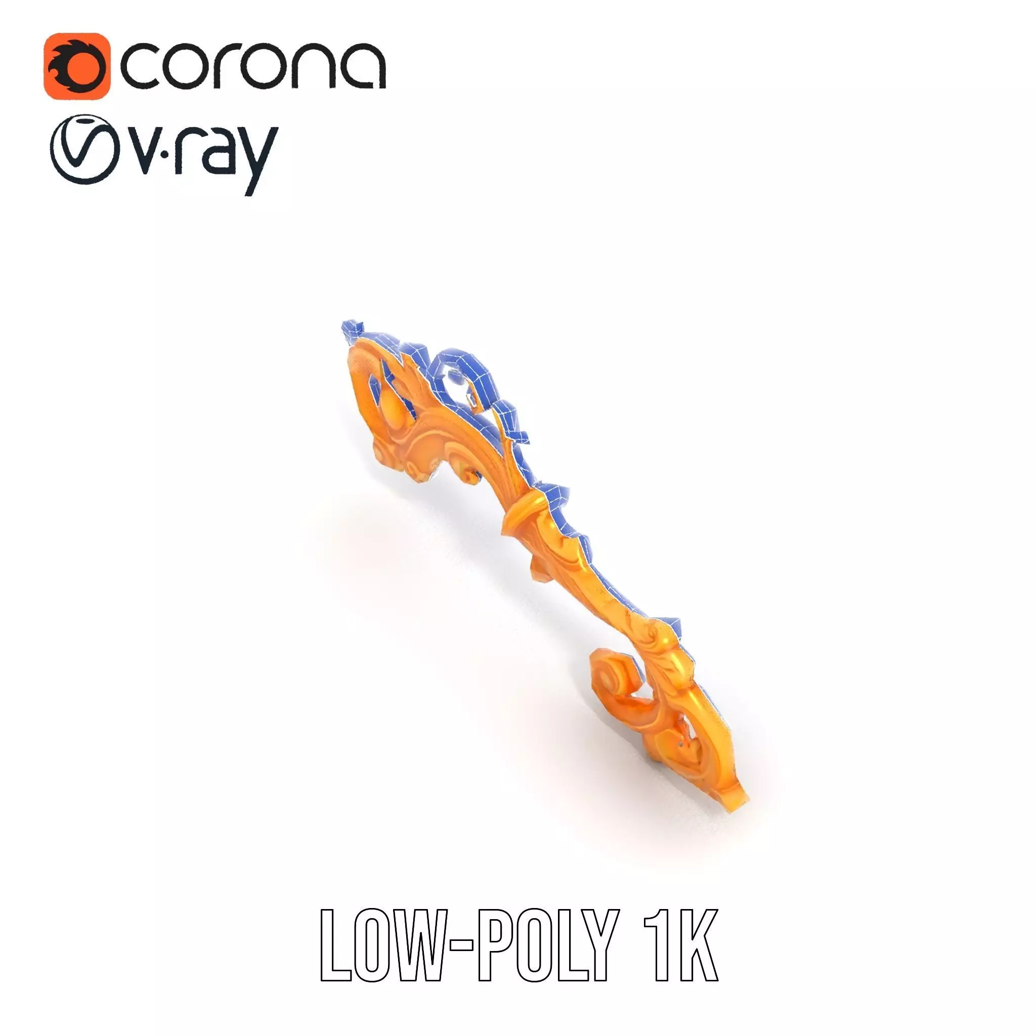 Elegant Gold Ornament model pack Low-poly 3D model_26