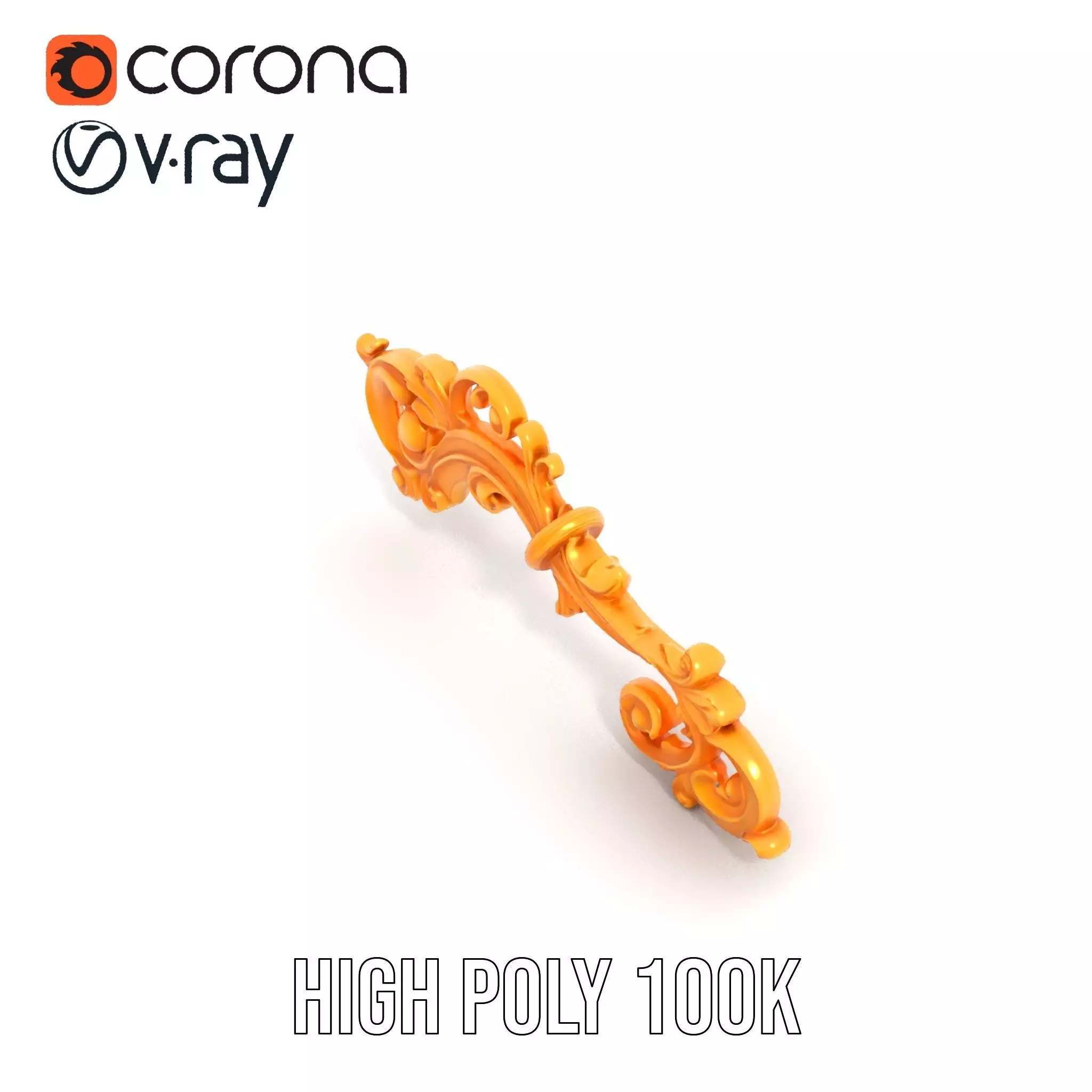 Elegant Gold Ornament model pack Low-poly 3D model_16