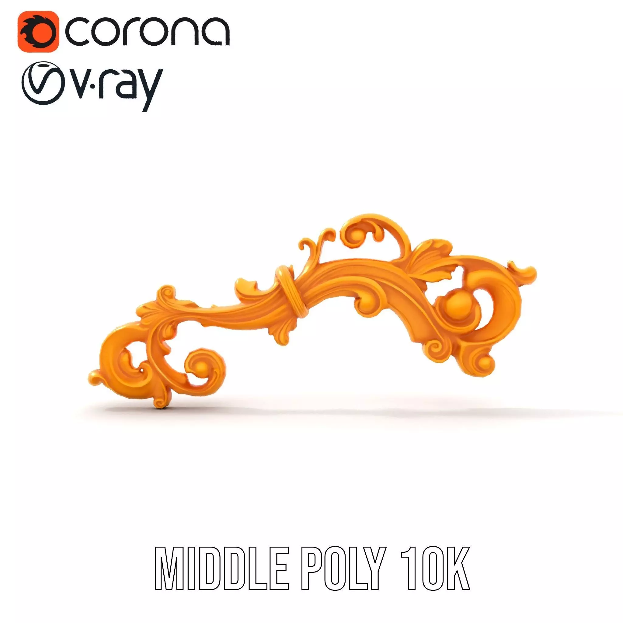 Elegant Gold Ornament model pack Low-poly 3D model_12