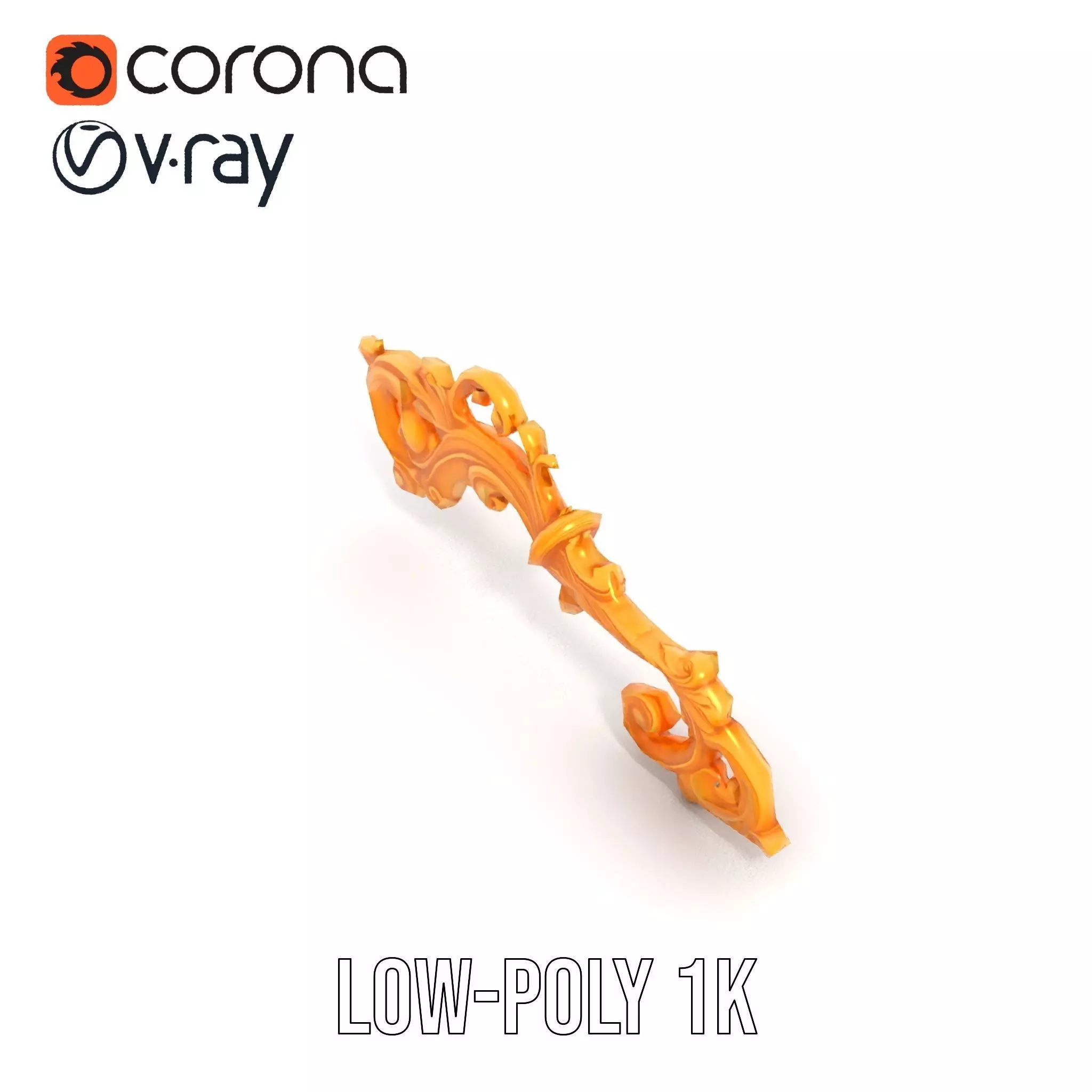 Elegant Gold Ornament model pack Low-poly 3D model_15