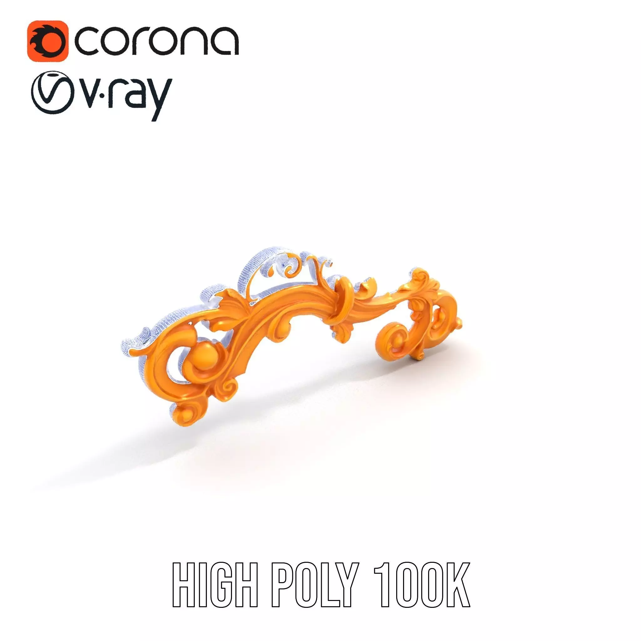 Elegant Gold Ornament model pack Low-poly 3D model_29