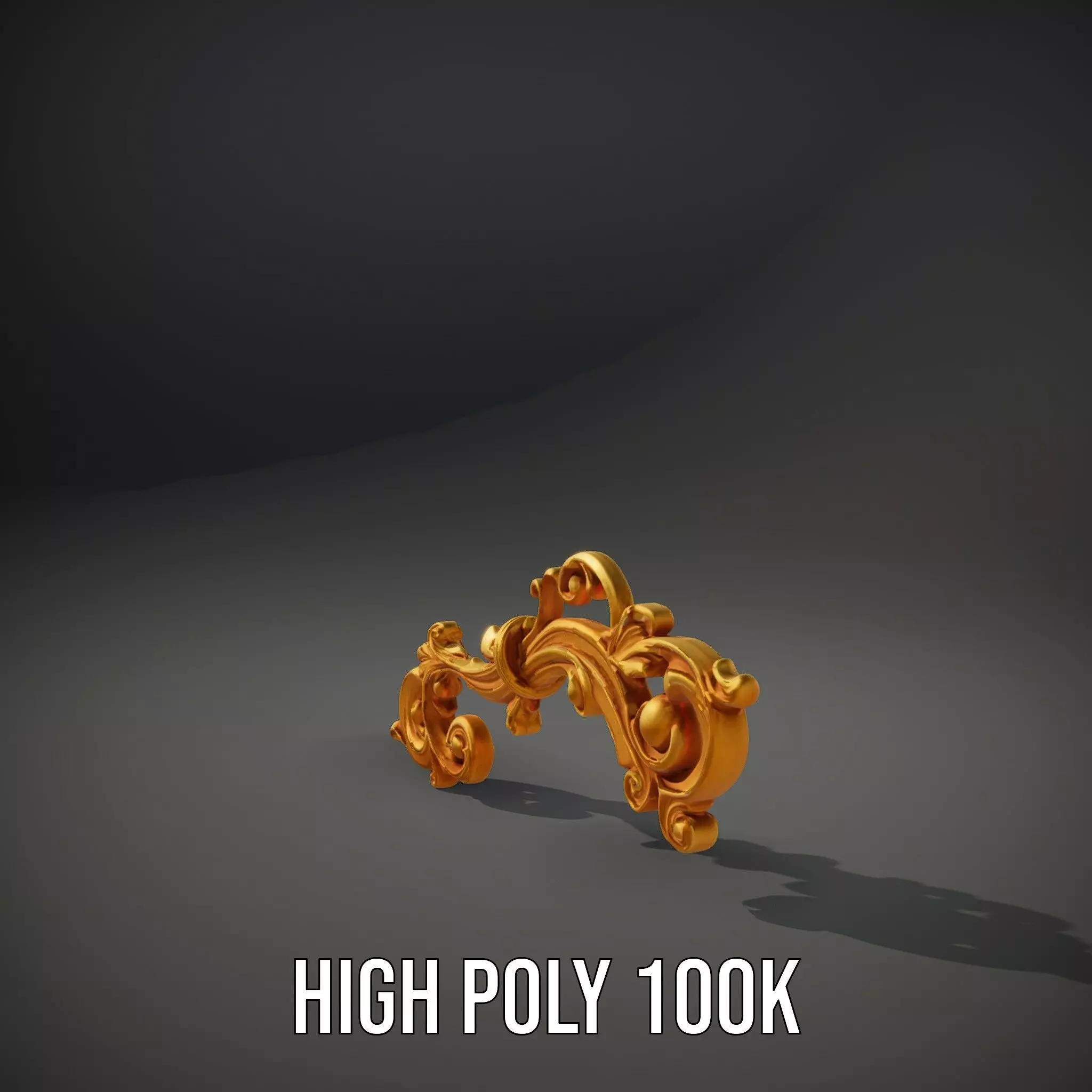Elegant Gold Ornament model pack Low-poly 3D model_9