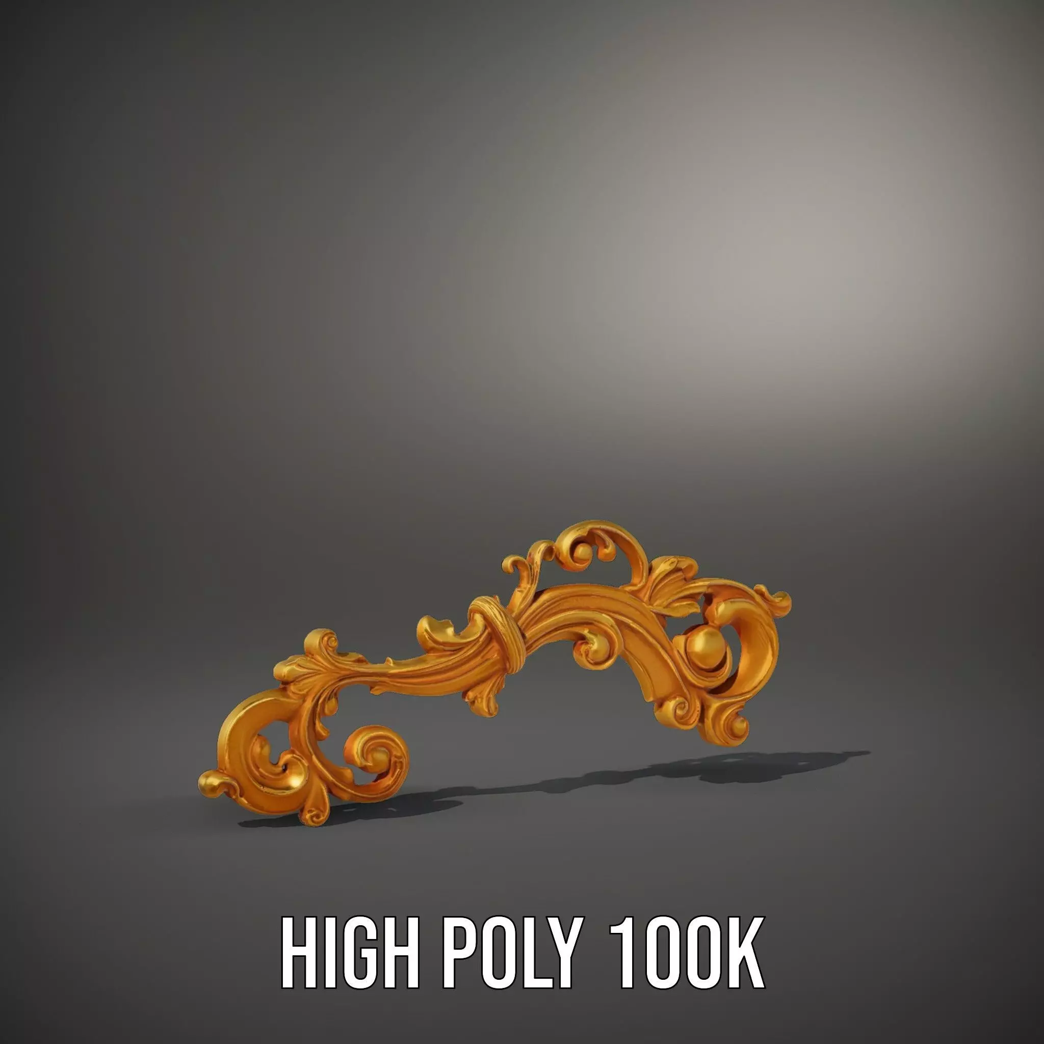 Elegant Gold Ornament model pack Low-poly 3D model_11