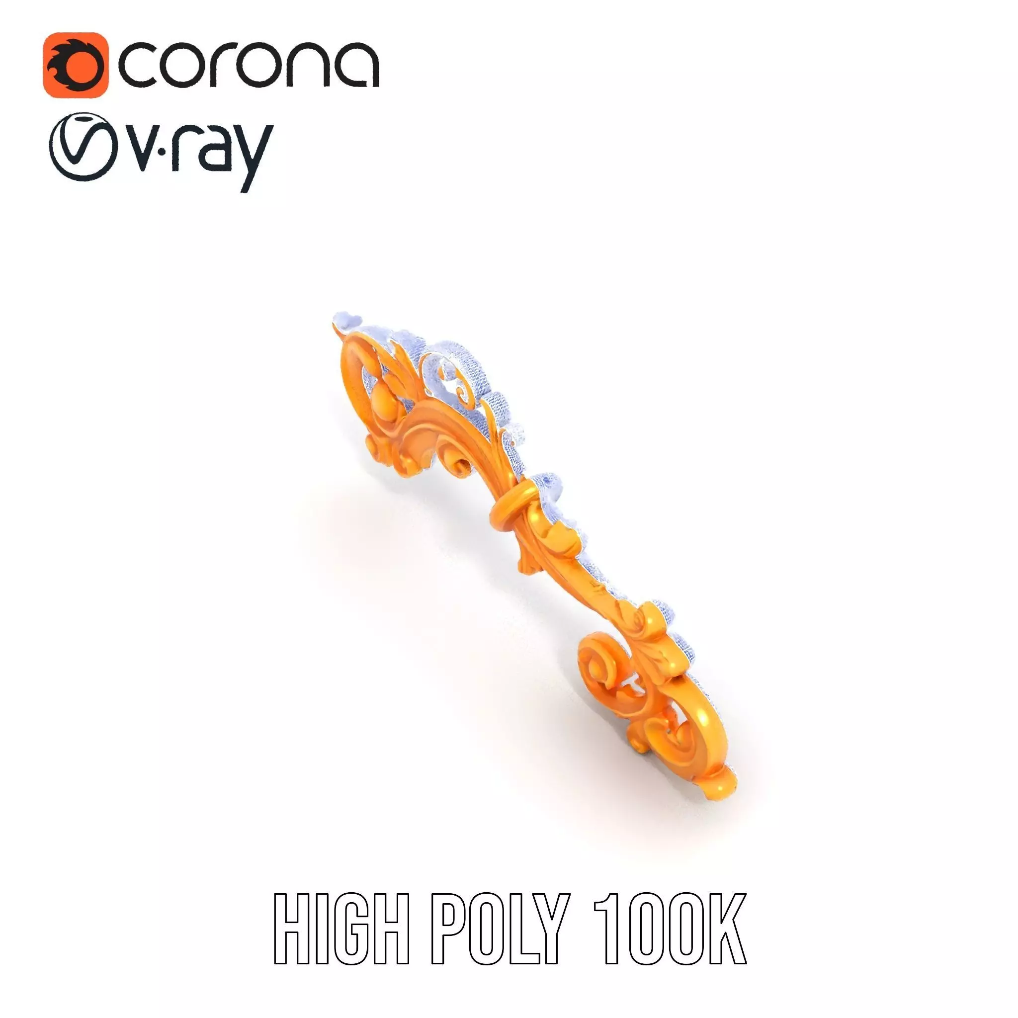 Elegant Gold Ornament model pack Low-poly 3D model_32