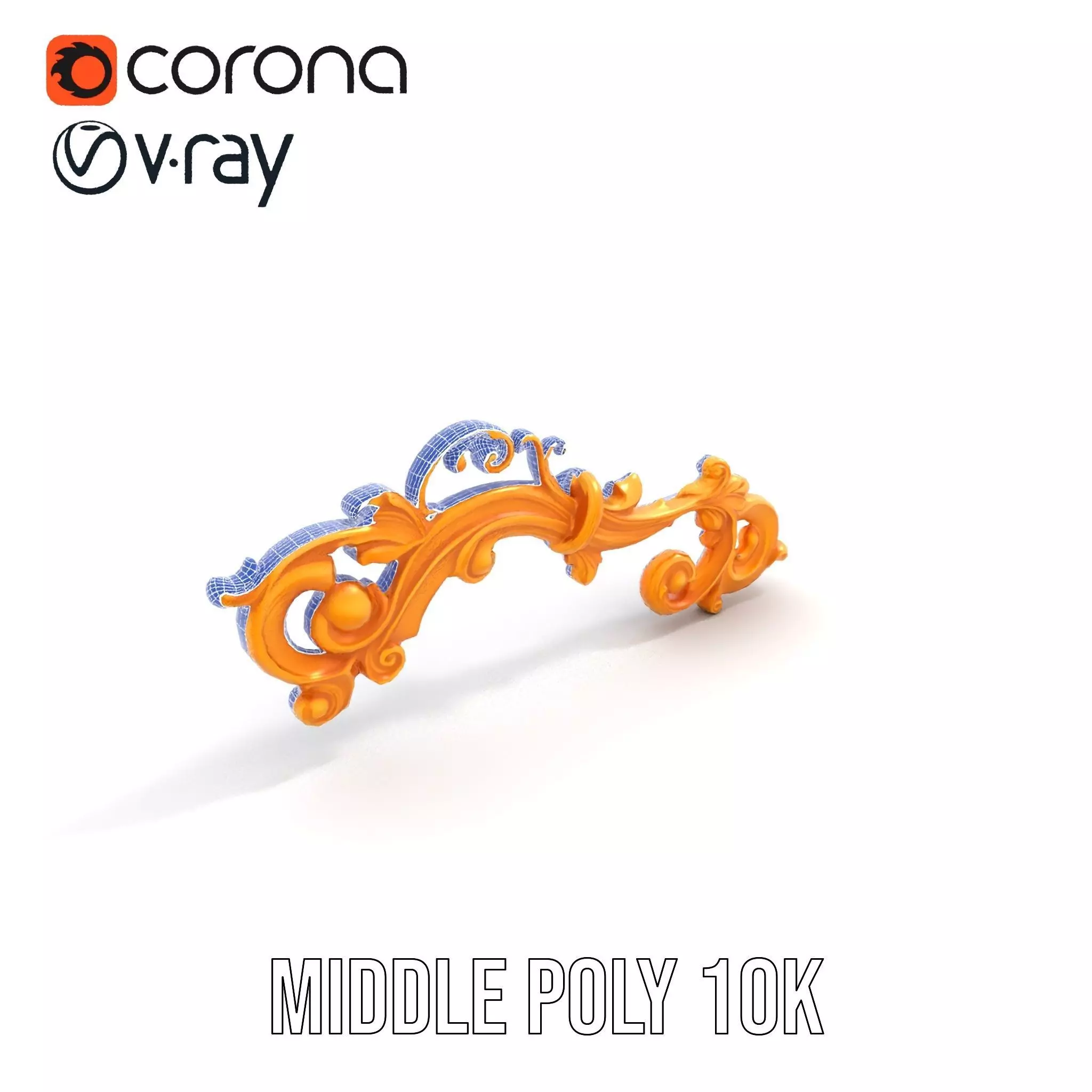 Elegant Gold Ornament model pack Low-poly 3D model_30