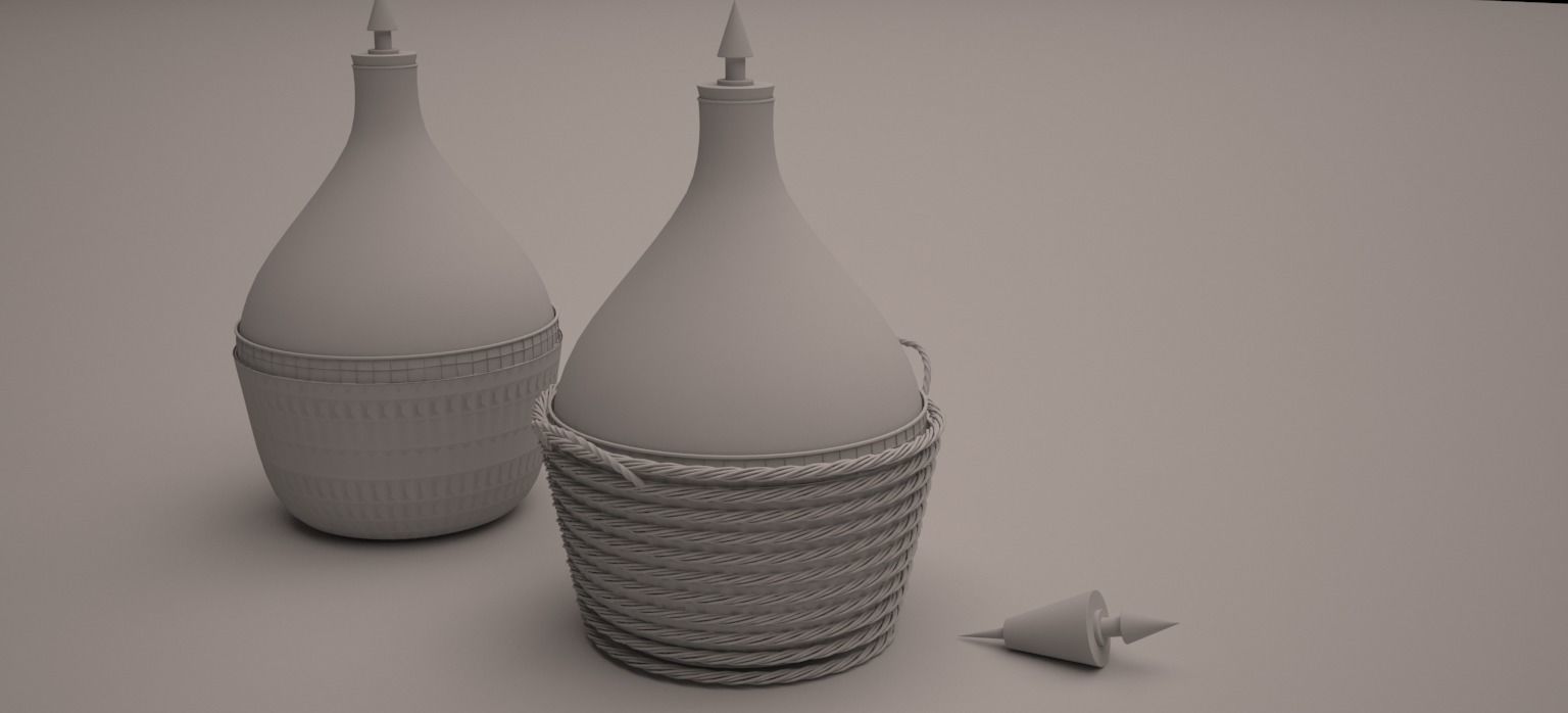 A bottle of wine 3D model_1