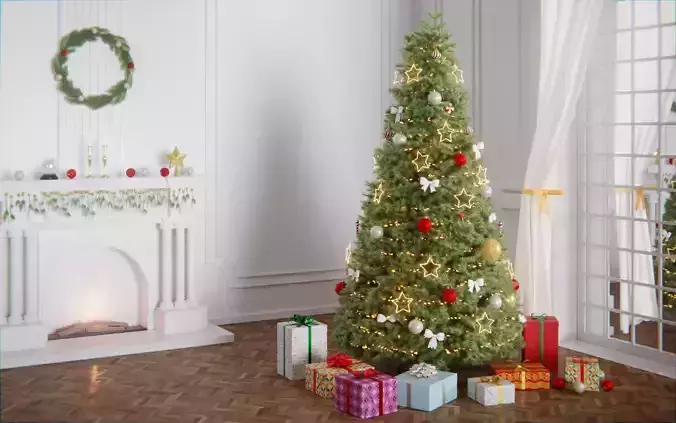 Christmas Tree 3d Scene