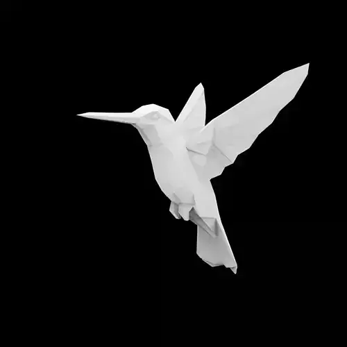 Geometric Hummingbird Sculpture